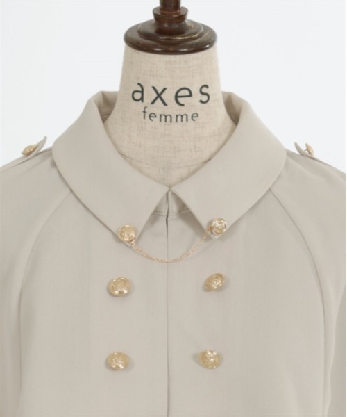 axes femme ダブルボタンケープコート・ポンチョ　黒（ブラック） axes femme ダブルボタンケープコート・ポンチョ 黒（ブラック