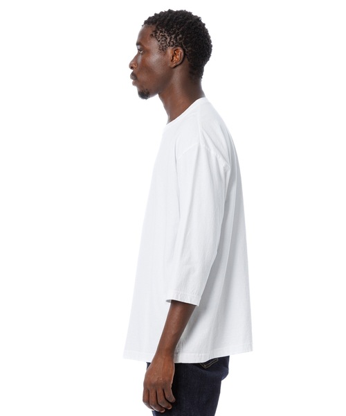 DAILY STANDARD by SANDINISTA(デイリースタンダードバイサンディニスタ)の「Cadet American Cotton Easy Fit 3-Q-S Tee / アメリカコットン使用イージフィット七分袖丈Tシャツ(Tシャツ/カットソー・メンズ・ホワイト/ブラック/チャコール/ネイビー・SMALL/MEDIUM/LARGE)」の8枚目の写真