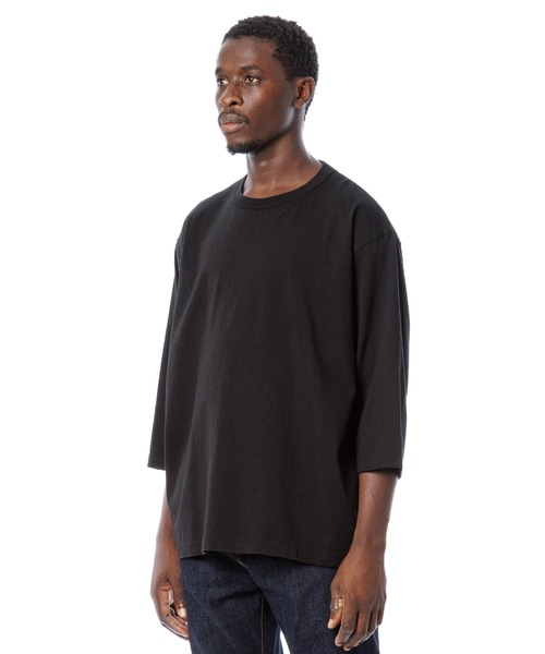 DAILY STANDARD by SANDINISTA(デイリースタンダードバイサンディニスタ)の「Cadet American Cotton Easy Fit 3-Q-S Tee / アメリカコットン使用イージフィット七分袖丈Tシャツ(Tシャツ/カットソー・メンズ・ホワイト/ブラック/チャコール/ネイビー・SMALL/MEDIUM/LARGE)」の16枚目の写真