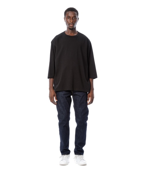 DAILY STANDARD by SANDINISTA(デイリースタンダードバイサンディニスタ)の「Cadet American Cotton Easy Fit 3-Q-S Tee / アメリカコットン使用イージフィット七分袖丈Tシャツ(Tシャツ/カットソー・メンズ・ホワイト/ブラック/チャコール/ネイビー・SMALL/MEDIUM/LARGE)」の10枚目の写真