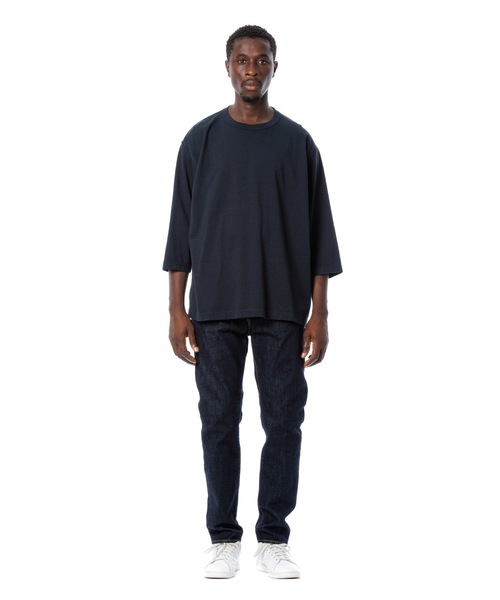 DAILY STANDARD by SANDINISTA(デイリースタンダードバイサンディニスタ)の「Cadet American Cotton Easy Fit 3-Q-S Tee / アメリカコットン使用イージフィット七分袖丈Tシャツ(Tシャツ/カットソー・メンズ・ホワイト/ブラック/チャコール/ネイビー・SMALL/MEDIUM/LARGE)」の11枚目の写真