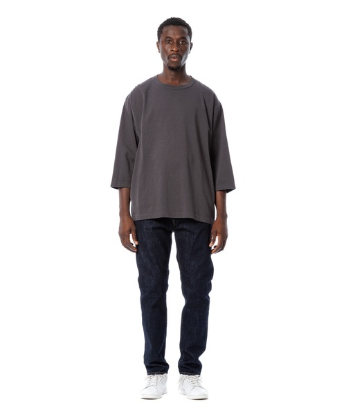 DAILY STANDARD by SANDINISTA(デイリースタンダードバイサンディニスタ)の「Cadet American Cotton Easy Fit 3-Q-S Tee / アメリカコットン使用イージフィット七分袖丈Tシャツ(Tシャツ/カットソー・メンズ・ホワイト/ブラック/チャコール/ネイビー・SMALL/MEDIUM/LARGE)」の12枚目の写真