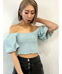EMODA | ボリュームスリーブクロップトップ(Tシャツ/カットソー)