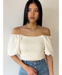 EMODA | ボリュームスリーブクロップトップ(Tシャツ/カットソー)