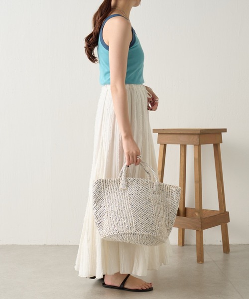 COLLAGE GALLARDAGALANTE(コラージュガリャルダガランテ)の「Africansquare/サイザルバッグ(トートバッグ・レディース・シルバー・FREE)」の9枚目の写真