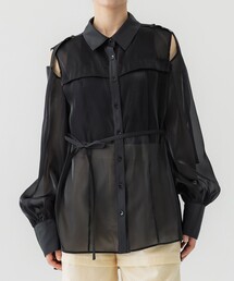 UNITED TOKYO | ショルダーカットシアーロングシャツ(シャツ/ブラウス)