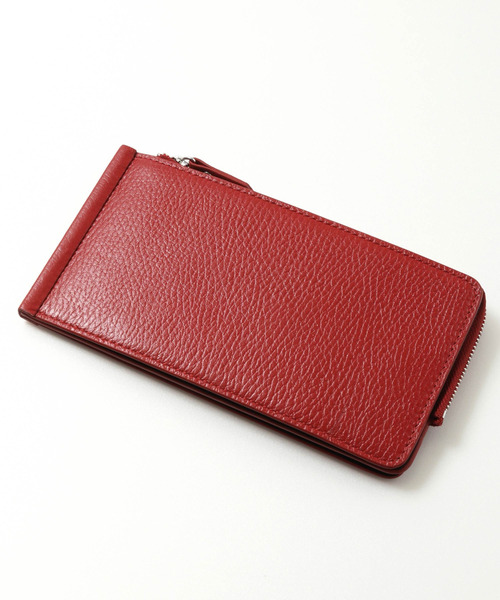 嬉しい薄型 大容量26枚収納 スマホも入る！牛本革 ラウンドジップ