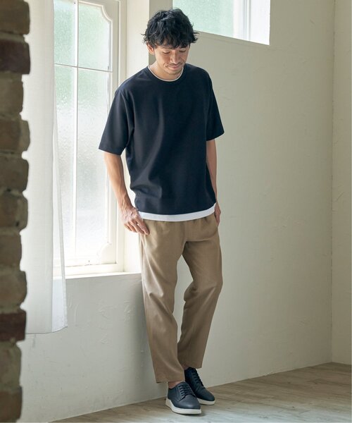 ikka(イッカ)の「【吸水速乾】ドライ鹿の子5分袖レイヤードTシャツ(Tシャツ/カットソー・メンズ・ベージュ/オリーブ/ネイビー/ブルー/チャコールグレー/ワイン・L/M/S/XL)」の12枚目の写真