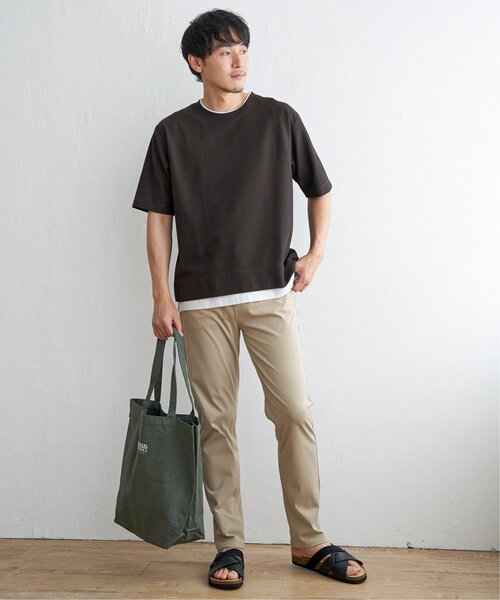 ikka(イッカ)の「【吸水速乾】ドライ鹿の子5分袖レイヤードTシャツ(Tシャツ/カットソー・メンズ・ベージュ/オリーブ/ネイビー/ブルー/チャコールグレー/ワイン・L/M/S/XL)」の16枚目の写真
