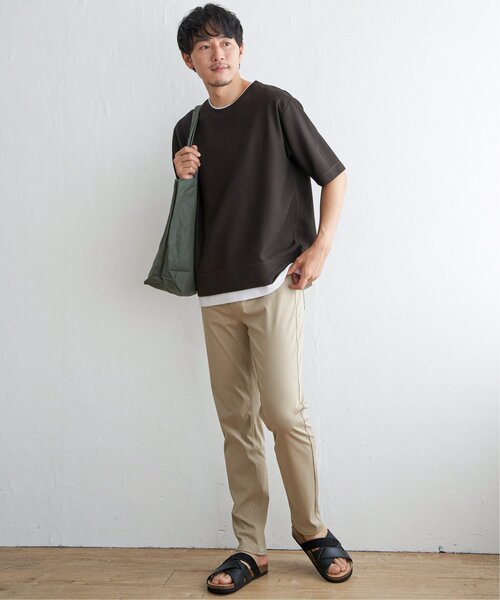ikka(イッカ)の「【吸水速乾】ドライ鹿の子5分袖レイヤードTシャツ(Tシャツ/カットソー・メンズ・ベージュ/オリーブ/ネイビー/ブルー/チャコールグレー/ワイン・L/M/S/XL)」の17枚目の写真