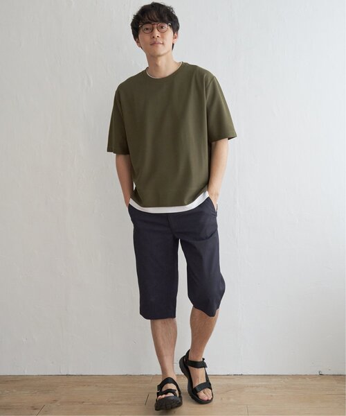 ikka(イッカ)の「【吸水速乾】ドライ鹿の子5分袖レイヤードTシャツ(Tシャツ/カットソー・メンズ・ベージュ/オリーブ/ネイビー/ブルー/チャコールグレー/ワイン・L/M/S/XL)」の20枚目の写真