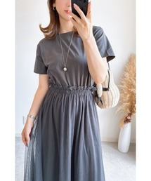 【ZOZO限定】半袖ポンチドッキングワンピース