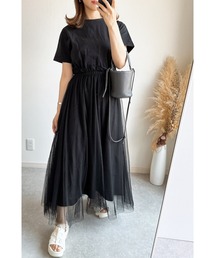 【ZOZO限定】半袖ポンチドッキングワンピース