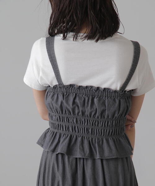 FREE'S MART（フリーズマート）の「シャーリングセットアップ（ワンピース・レディース・ブラック系その他/ワンウォッシュ・FREE）」の3枚目の写真
