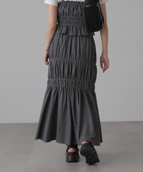 FREE'S MART（フリーズマート）の「シャーリングセットアップ（ワンピース・レディース・ブラック系その他/ワンウォッシュ・FREE）」の8枚目の写真