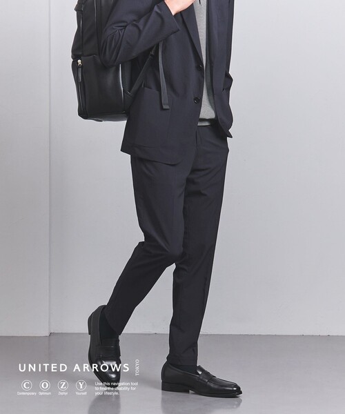 UNITED ARROWS(ユナイテッドアローズ)の「シアサッカーノープリーツパンツ COZY -撥水・ウォッシャブル・ストレッチ--(その他パンツ・メンズ・ダークグリーン/ネイビー・XXL/XL/M/S/L)」の2枚目の写真