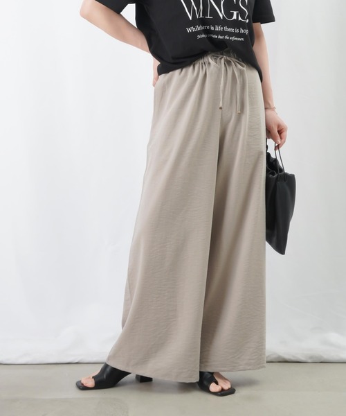 LUCA/LADY LUCK LUCA(ルカ/レディラックルカ)の「LC/LLL リネンライクイージーパンツ【セットアップ着用可】(その他パンツ・レディース・グレイッシュベージュ/チャコールグレー/ピンク・FREE)」の2枚目の写真