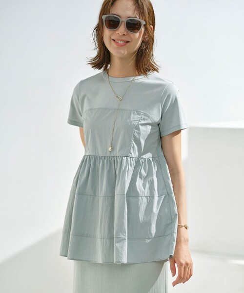 組曲(クミキョク)の「ビスチェレイヤードTシャツ(Tシャツ/カットソー・レディース・アイボリー系/ブラック系/スモーキーグリーン系・6/5/7)」の1枚目の写真