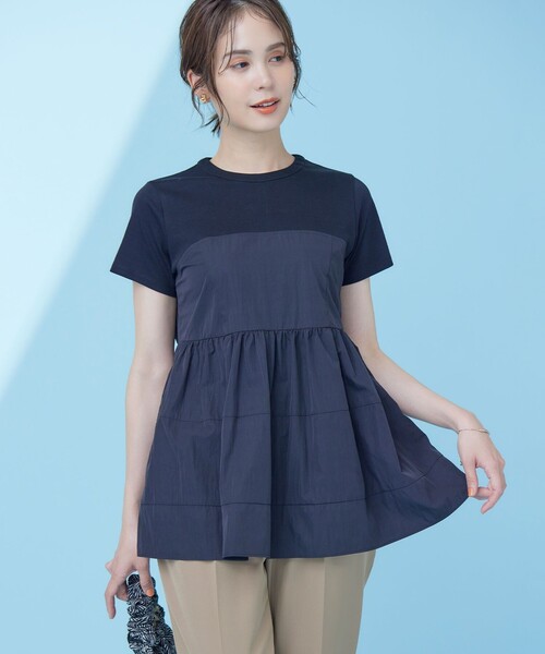 組曲(クミキョク)の「ビスチェレイヤードTシャツ(Tシャツ/カットソー・レディース・アイボリー系/ブラック系/スモーキーグリーン系・6/5/7)」の4枚目の写真