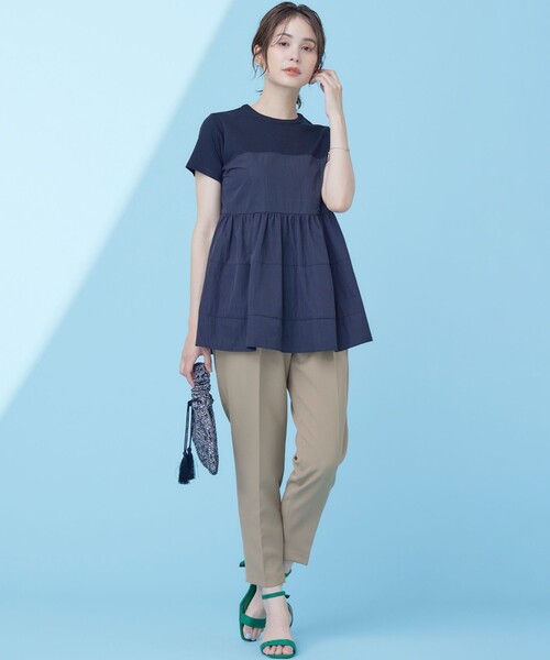 組曲(クミキョク)の「ビスチェレイヤードTシャツ(Tシャツ/カットソー・レディース・アイボリー系/ブラック系/スモーキーグリーン系・6/5/7)」の7枚目の写真