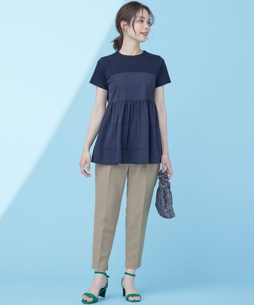 組曲(クミキョク)の「ビスチェレイヤードTシャツ(Tシャツ/カットソー・レディース・アイボリー系/ブラック系/スモーキーグリーン系・6/5/7)」の9枚目の写真