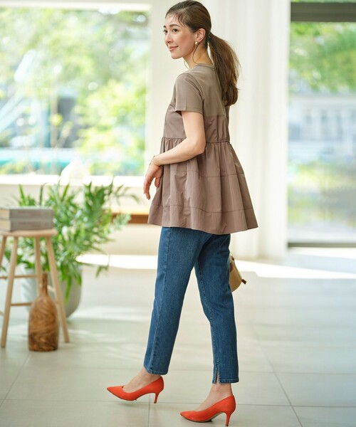 組曲(クミキョク)の「ビスチェレイヤードTシャツ(Tシャツ/カットソー・レディース・アイボリー系/ブラック系/スモーキーグリーン系・6/5/7)」の13枚目の写真