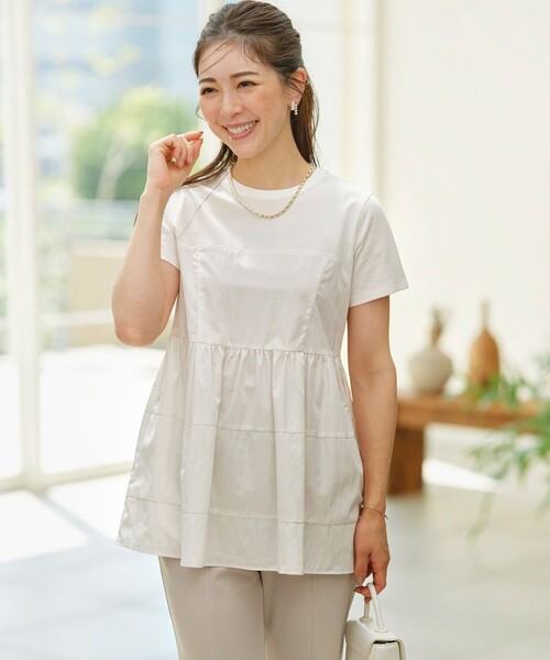 組曲(クミキョク)の「ビスチェレイヤードTシャツ(Tシャツ/カットソー・レディース・アイボリー系/ブラック系/スモーキーグリーン系・6/5/7)」の14枚目の写真