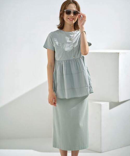 組曲(クミキョク)の「ビスチェレイヤードTシャツ(Tシャツ/カットソー・レディース・アイボリー系/ブラック系/スモーキーグリーン系・6/5/7)」の19枚目の写真