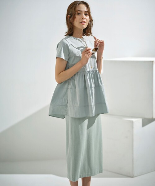 組曲(クミキョク)の「ビスチェレイヤードTシャツ(Tシャツ/カットソー・レディース・アイボリー系/ブラック系/スモーキーグリーン系・6/5/7)」の21枚目の写真