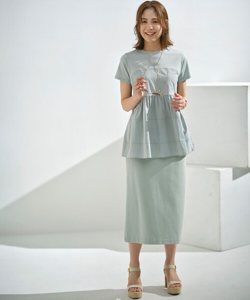 組曲(クミキョク)の「ビスチェレイヤードTシャツ(Tシャツ/カットソー・レディース・アイボリー系/ブラック系/スモーキーグリーン系・6/5/7)」の22枚目の写真