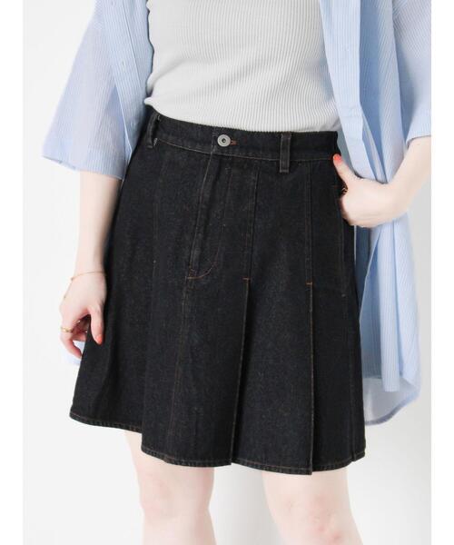 ehka sopo（エヘカソポ）の「デニムプリーツミニスカート（スカート・レディース・サックスブルー/ブルー/ブラック・F）」の6枚目の写真