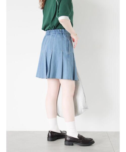 ehka sopo（エヘカソポ）の「デニムプリーツミニスカート（スカート・レディース・サックスブルー/ブルー/ブラック・F）」の11枚目の写真