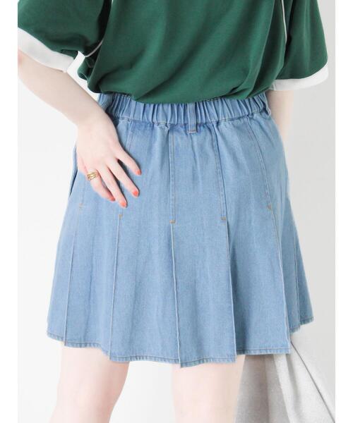 ehka sopo（エヘカソポ）の「デニムプリーツミニスカート（スカート・レディース・サックスブルー/ブルー/ブラック・F）」の13枚目の写真