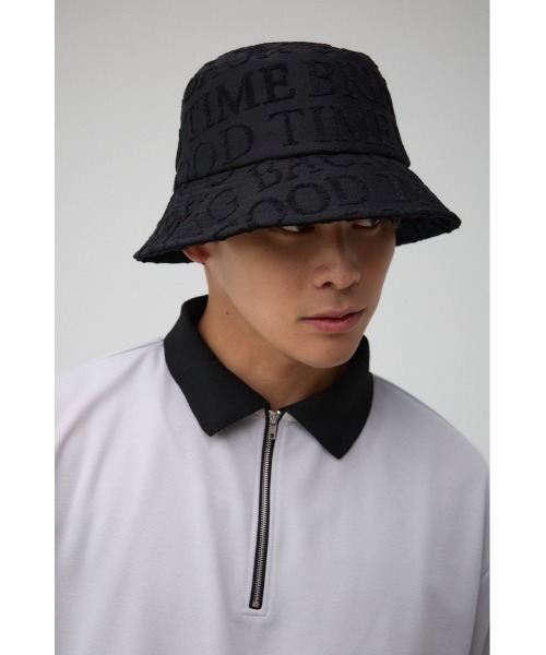 AZUL by moussy(アズールバイマウジー)の「総柄パイルジャガードバケットハット(ハット・メンズ・ライトカーキ/ホワイト/ブラック・FREE)」の6枚目の写真