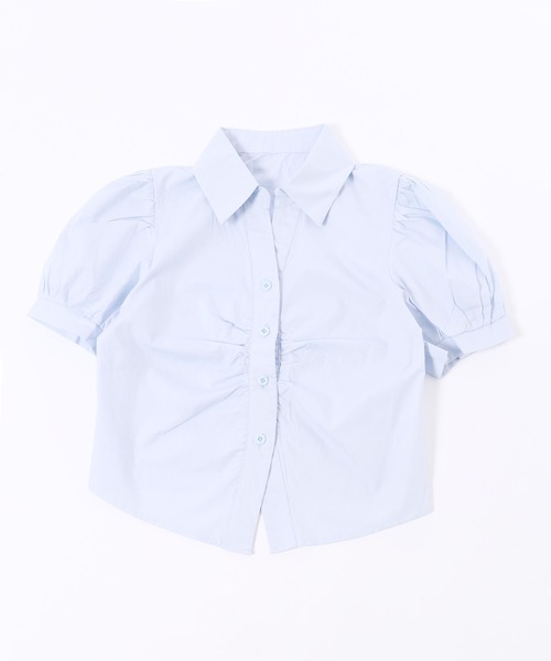 PHILLY（フィリー）の「【PHILLY】オープンカラーパフスリーブTシャツ（シャツ/ブラウス・レディース・ブルー/ホワイト・FREE）」の18枚目の写真