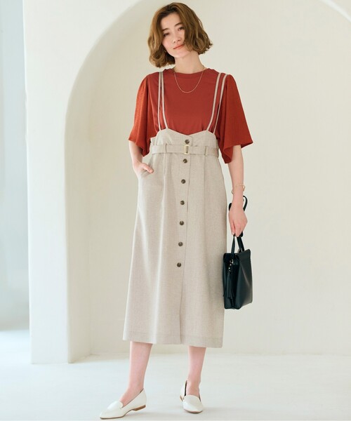 grove(グローブ)の「◆<接触冷感・UVカット・前後2WAY>異素材スリーブプルオーバー(Tシャツ/カットソー・レディース・レンガ/モスグリーン/オフホワイト/ブラック・02/03/04/05/01)」の17枚目の写真