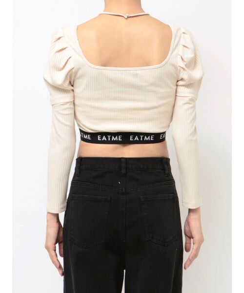 EATME（イートミー）の「ヘムロゴリブTOP（Tシャツ/カットソー・レディース・ブラック/アイボリー・FREE）」の9枚目の写真
