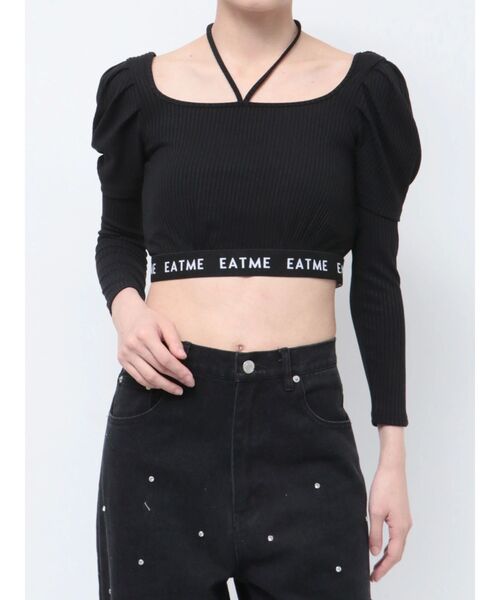 EATME（イートミー）の「ヘムロゴリブTOP（Tシャツ/カットソー・レディース・ブラック/アイボリー・FREE）」の22枚目の写真