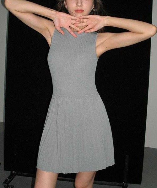 セール】アメスリプリーツニットワンピース（ワンピース）｜leune