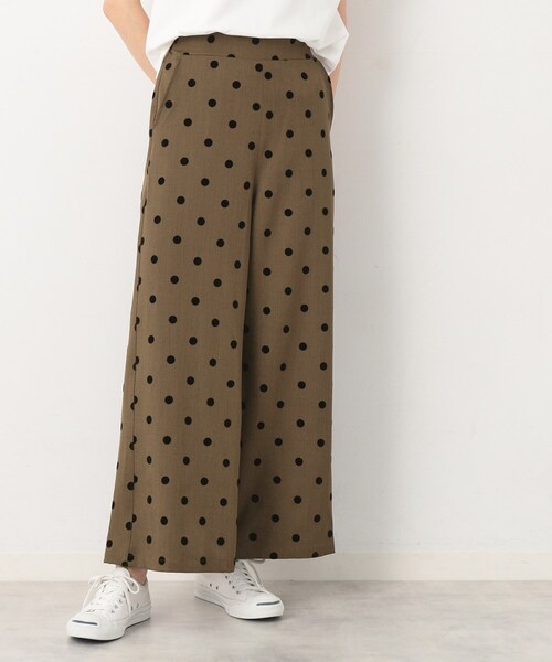 Dessin（デッサン）の「◆【後ろゴム・洗える】フロッキードットイージーパンツ（S～L）（その他パンツ・レディース・ブラック系/ダークブラウン系・02/01/03）」の2枚目の写真