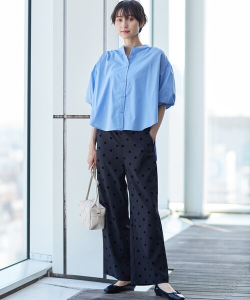 Dessin（デッサン）の「◆【後ろゴム・洗える】フロッキードットイージーパンツ（S～L）（その他パンツ・レディース・ブラック系/ダークブラウン系・02/01/03）」の4枚目の写真