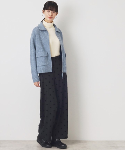 Dessin（デッサン）の「◆【後ろゴム・洗える】フロッキードットイージーパンツ（S～L）（その他パンツ・レディース・ブラック系/ダークブラウン系・02/01/03）」の6枚目の写真