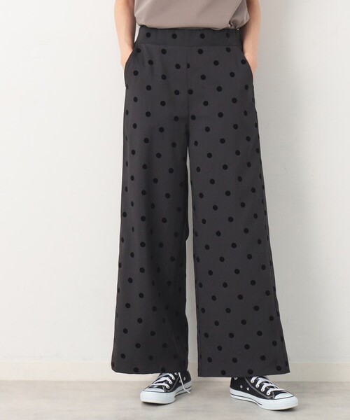 Dessin（デッサン）の「◆【後ろゴム・洗える】フロッキードットイージーパンツ（S～L）（その他パンツ・レディース・ブラック系/ダークブラウン系・02/01/03）」の7枚目の写真