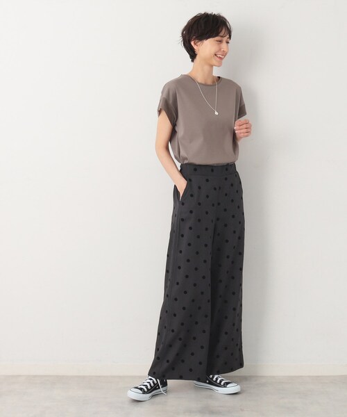 Dessin（デッサン）の「◆【後ろゴム・洗える】フロッキードットイージーパンツ（S～L）（その他パンツ・レディース・ブラック系/ダークブラウン系・02/01/03）」の9枚目の写真