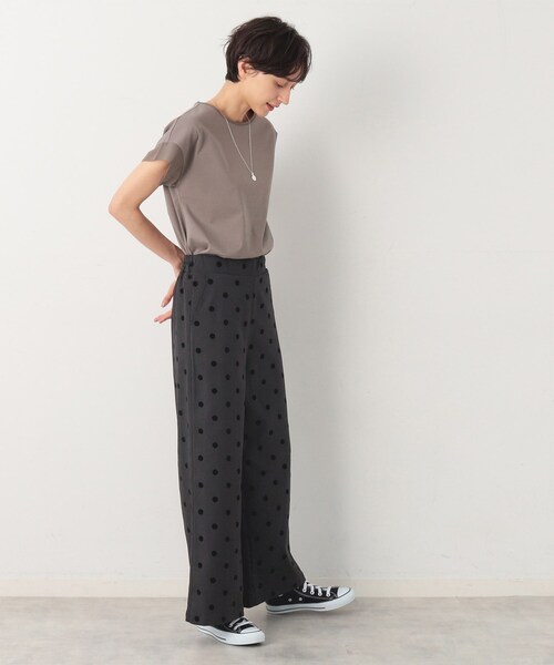 Dessin（デッサン）の「◆【後ろゴム・洗える】フロッキードットイージーパンツ（S～L）（その他パンツ・レディース・ブラック系/ダークブラウン系・02/01/03）」の10枚目の写真
