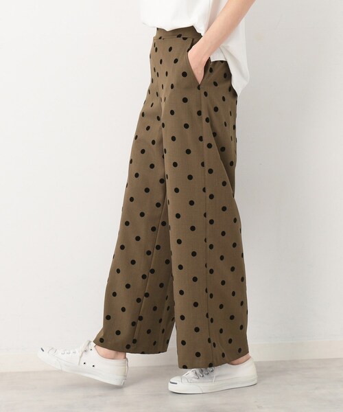 Dessin（デッサン）の「◆【後ろゴム・洗える】フロッキードットイージーパンツ（S～L）（その他パンツ・レディース・ブラック系/ダークブラウン系・02/01/03）」の12枚目の写真