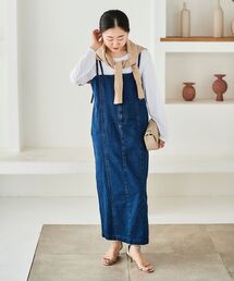 le.coeur blanc | フロントジップデニムキャミジャンスカ(ジャンパースカート)