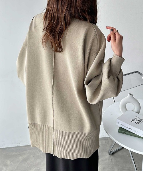 GeeRA（ジーラ）の「【新色追加/S-LL】春にぴったり！ハーフジップニットプルオーバー（ニット/セーター・レディース・ホワイト系その他/オフホワイト/ベージュ/ブラック/杢グレー・SMALL/MEDIUM/LARGE/X-LARGE）」の10枚目の写真