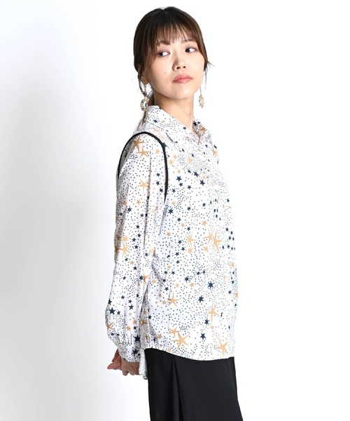 アトリエgg★星柄シフォンブラウス黒19hか21★atelierggレア zcg314-09.jpg