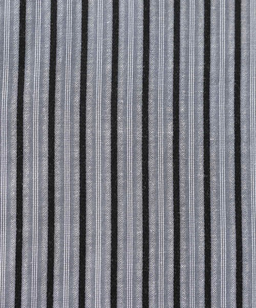 n'OrLABEL（ノアールレーベル）の「『バンドカラーストライプ柄シャツ』（シャツ/ブラウス・レディース・ネイビー/ブラウン/グリーン・1/2）」の10枚目の写真